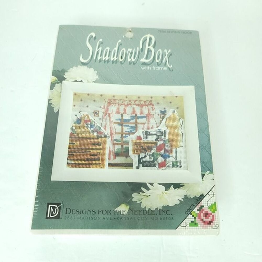 Designs for Needle Cross Stitch Kit Sewing Nook 7506 Shadow Box 6 x 8" tailor
